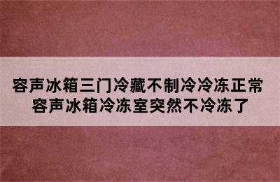 容声冰箱三门冷藏不制冷冷冻正常 容声冰箱冷冻室突然不冷冻了